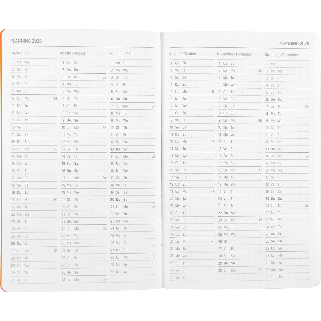 Agenda 12 Mesi 2026 Mini Giornaliera - Kaos