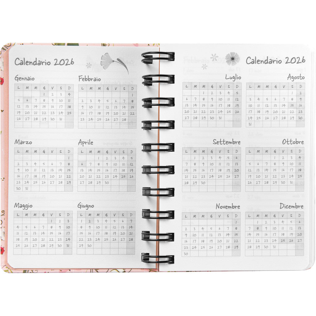 Agenda Spiralata 12 Mesi 2026 Mini Giornaliera - Turnowsky