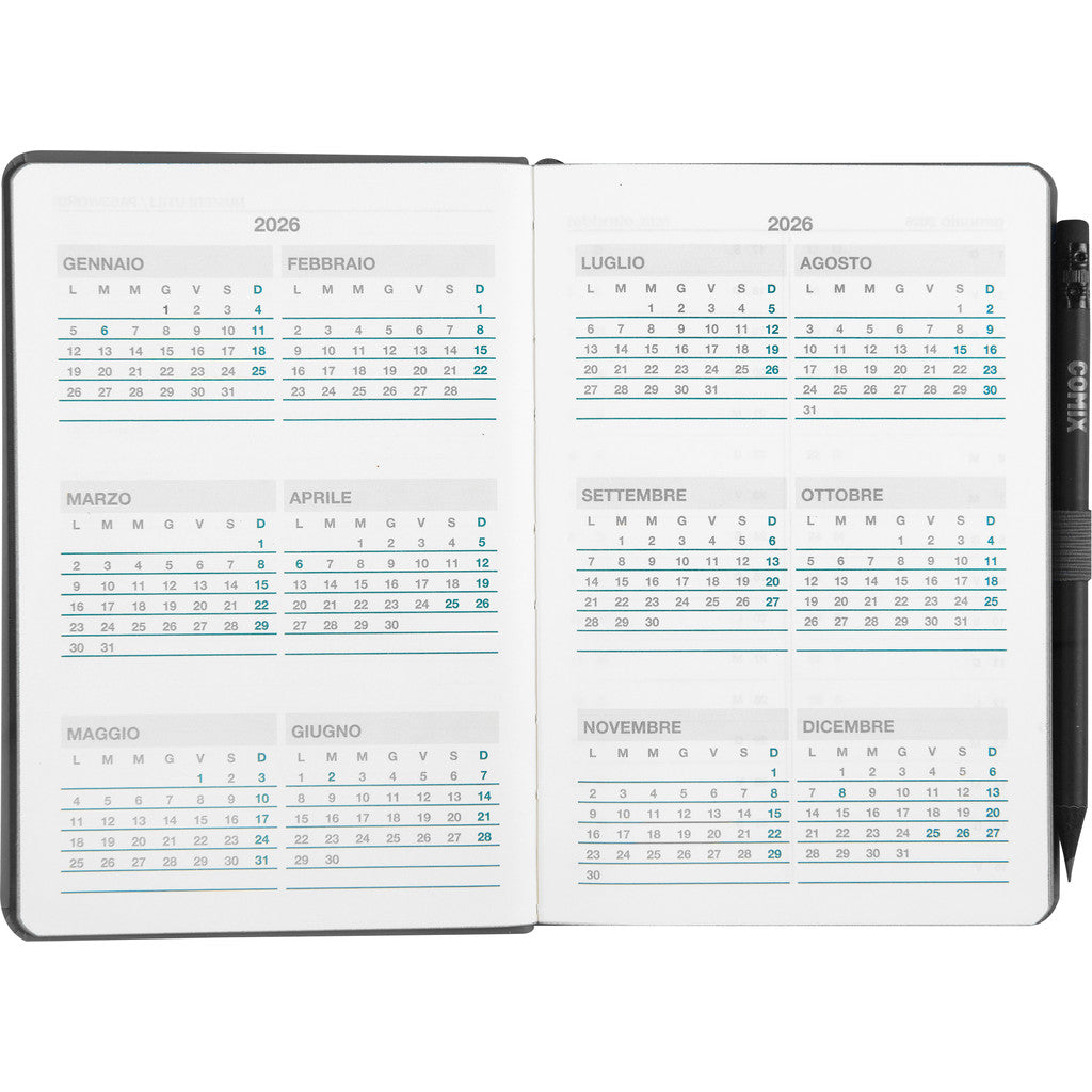 Agenda 12 Mesi 2026 Medium Settimanale - Agende COMIX