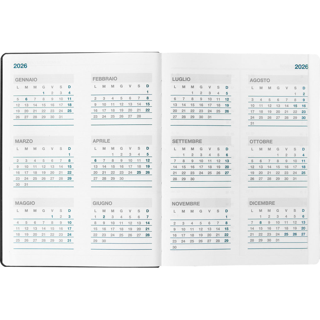 Agenda 12 Mesi 2026 Large Settimanale - Agende COMIX