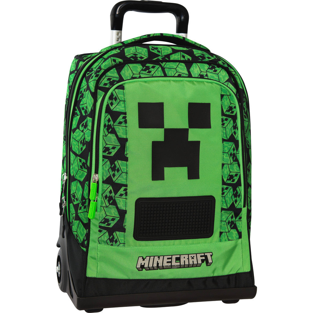 Bagtrotter Zaino Scuola Minecraft 2 Scomparti Per Bambino - Zaino Nero Con Kit Astuccio
