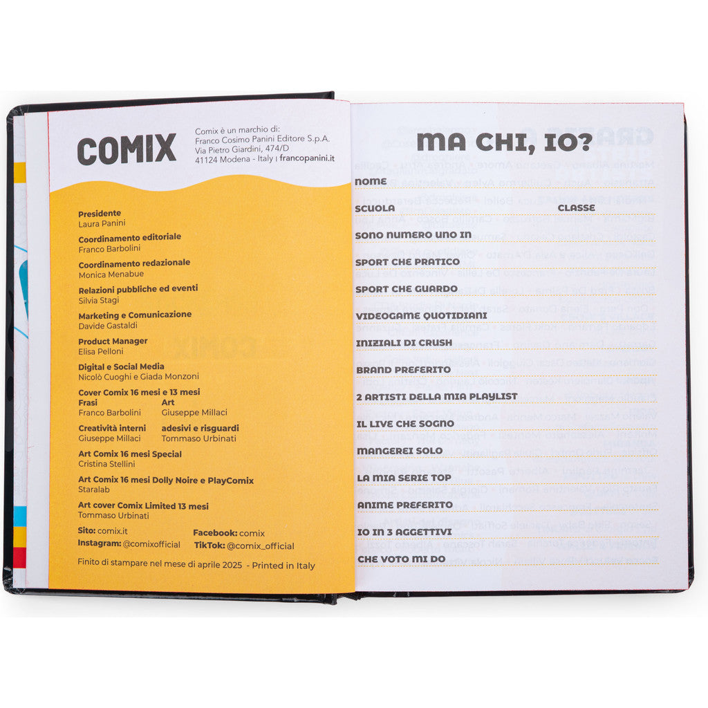 Diario 16 Mesi 2025/26 - COMIX Limited Edition - Giornaliero