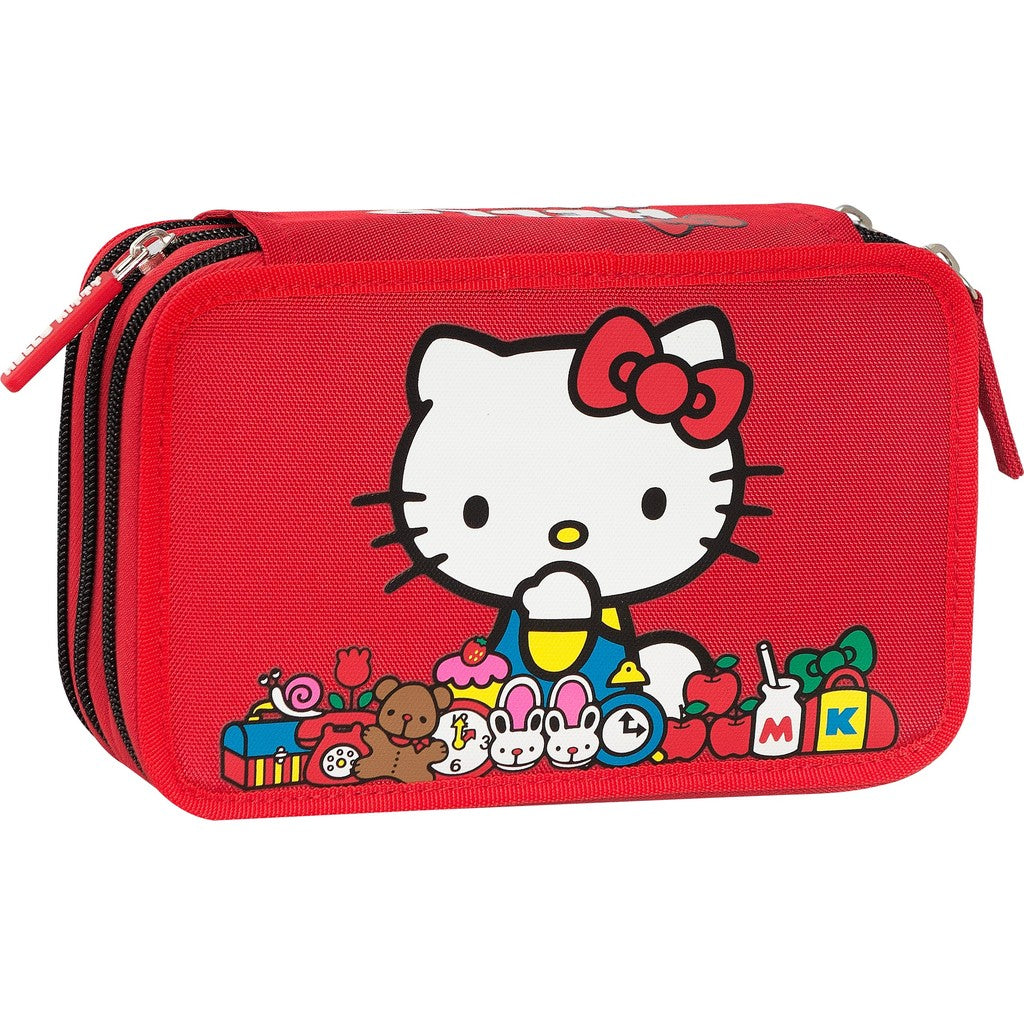 Astuccio 3 zip Hello kitty