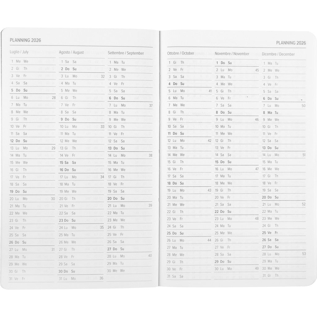 Agenda 12 Mesi 2026 Mini Giornaliera - Kaos