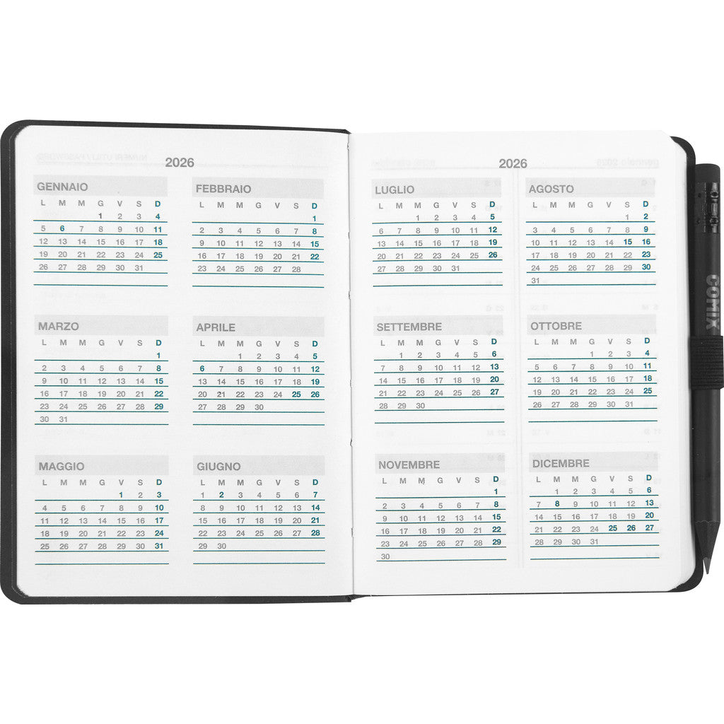 Agenda 12 Mesi 2026 Medium Settimanale - COMIX Special