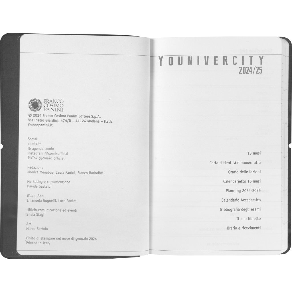 Agenda 13 Mesi 2025/26 - COMIX U Younivercity - Settimanale