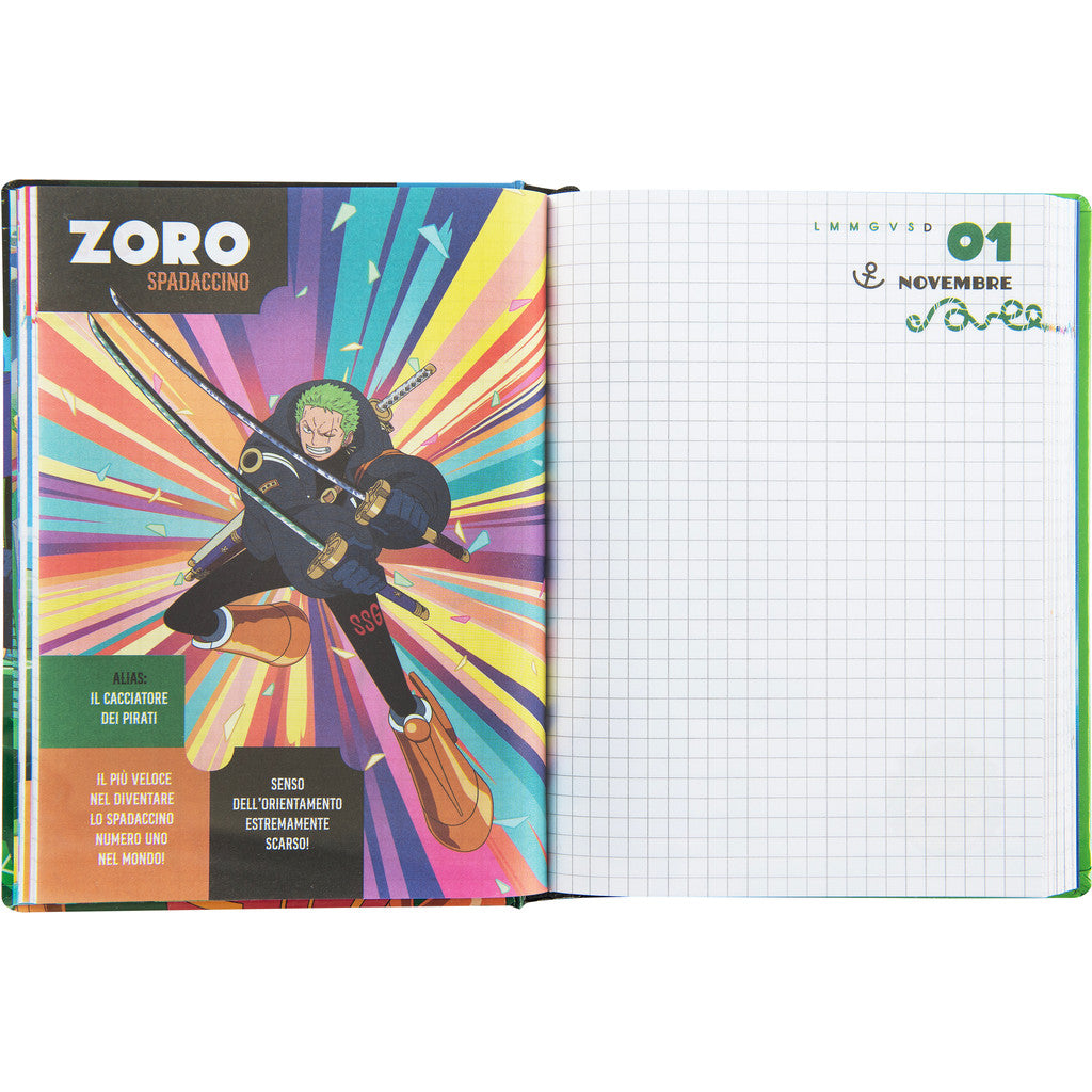 Diario 12 Mesi 2025/26 - One Piece - Giornaliero Non Datato