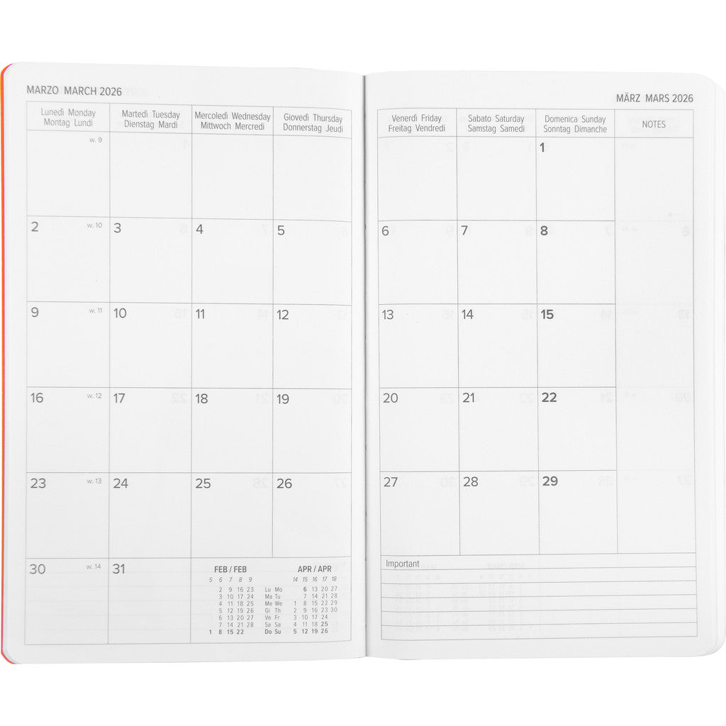 Agenda 12 Mesi 2026 Mini Giornaliera - Kaos