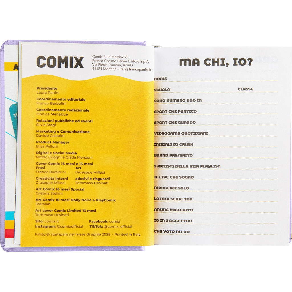 Diario 16 Mesi 2025/26 - COMIX - Giornaliero Standard