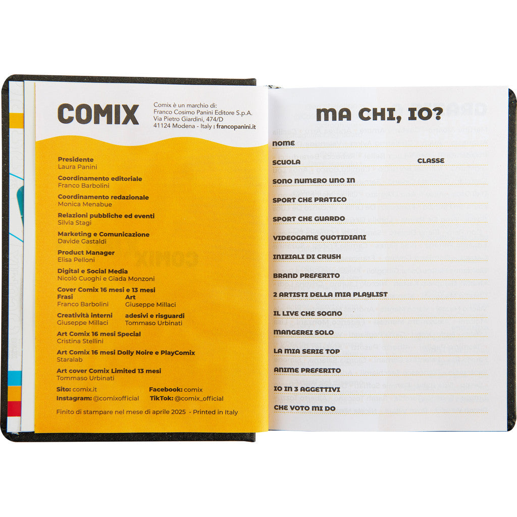 Diario 16 Mesi 2025/26 - COMIX - Giornaliero Standard