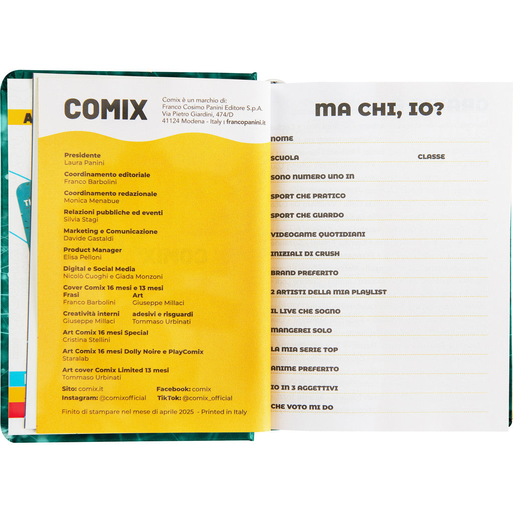 Diario 16 Mesi 2025/26 - COMIX - Giornaliero Standard