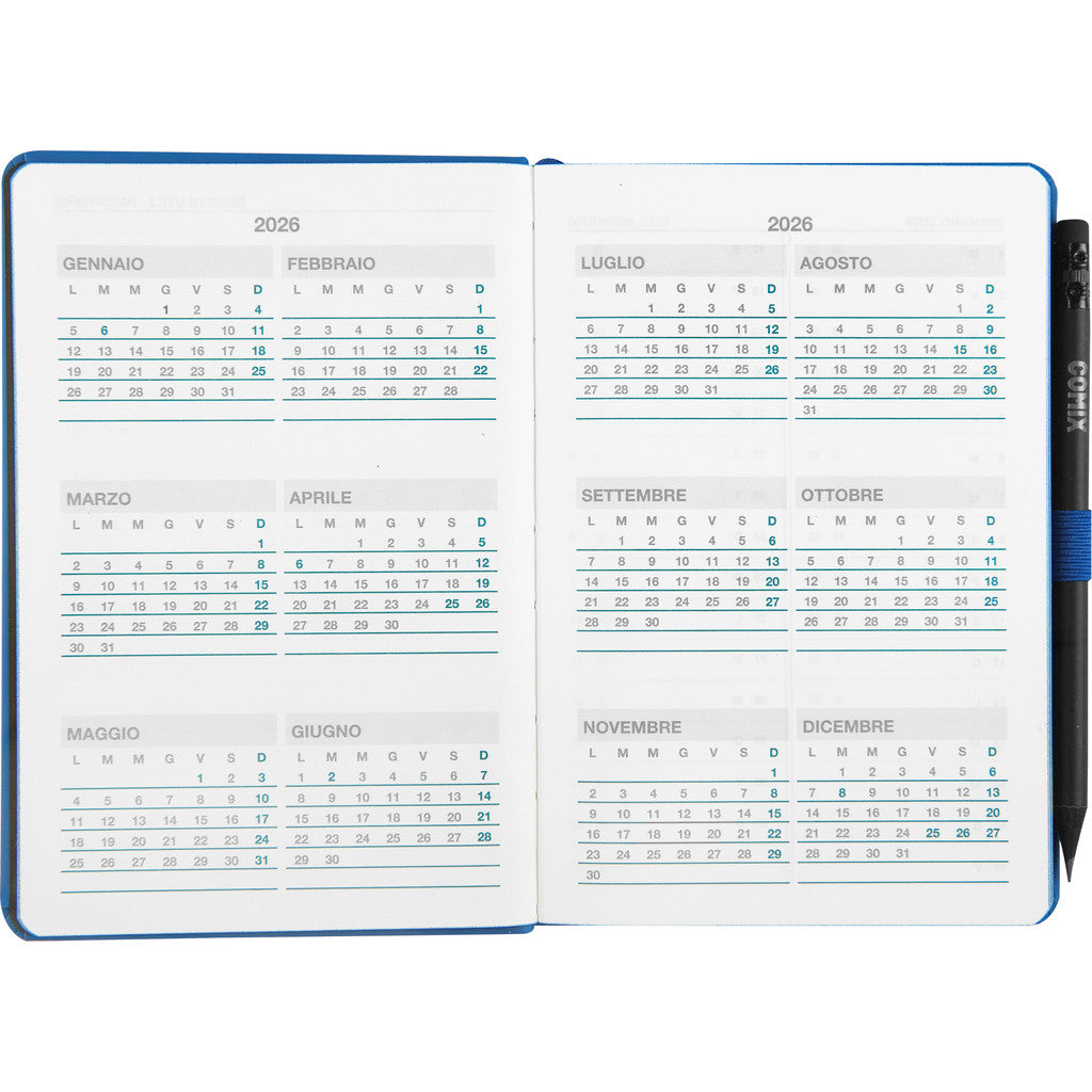 Agenda 12 Mesi 2026 Large Settimanale - Agende COMIX
