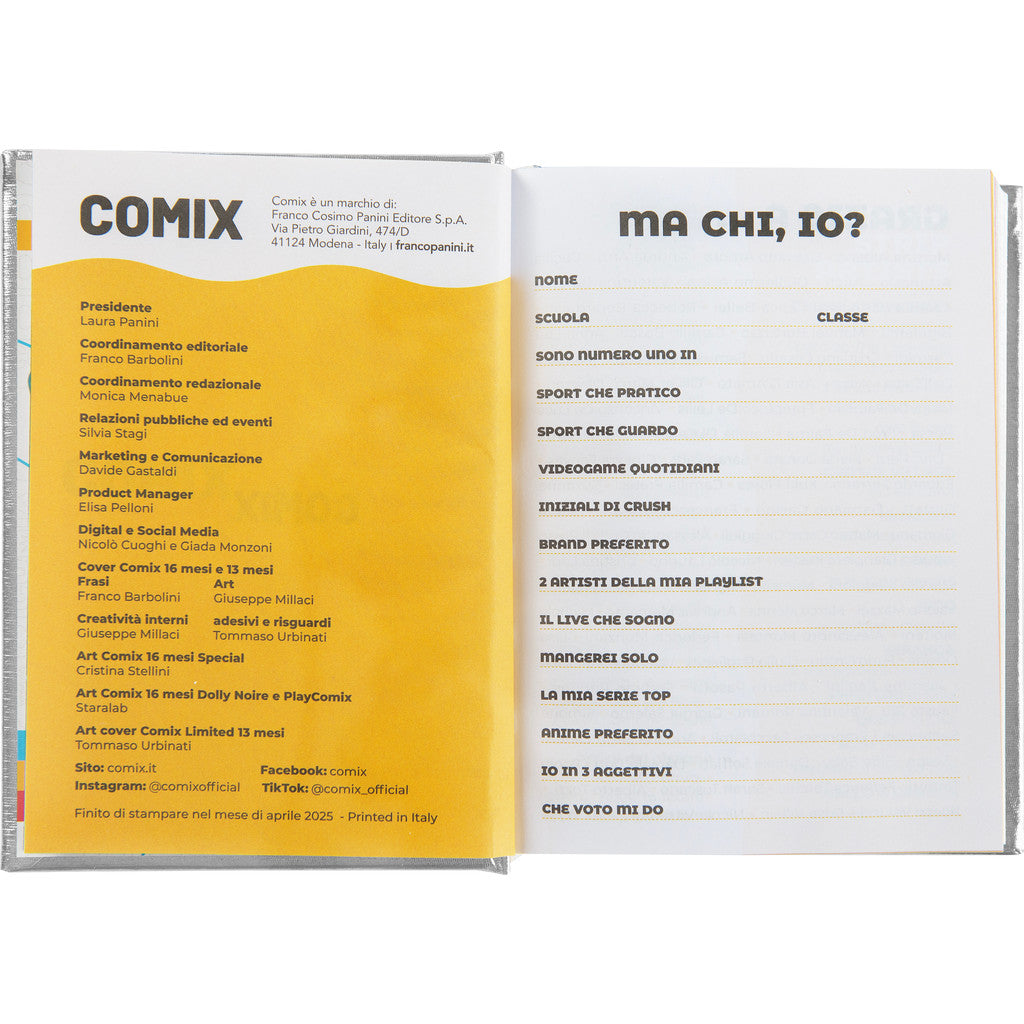 Agenda 16 Mesi Mini 2025/26 - COMIX Special - Giornaliera