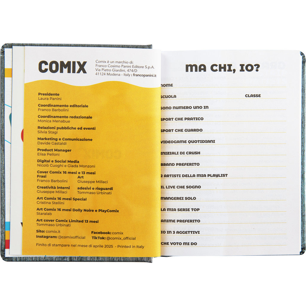 Diario 16 Mesi 2025/26 - COMIX - Giornaliero Standard