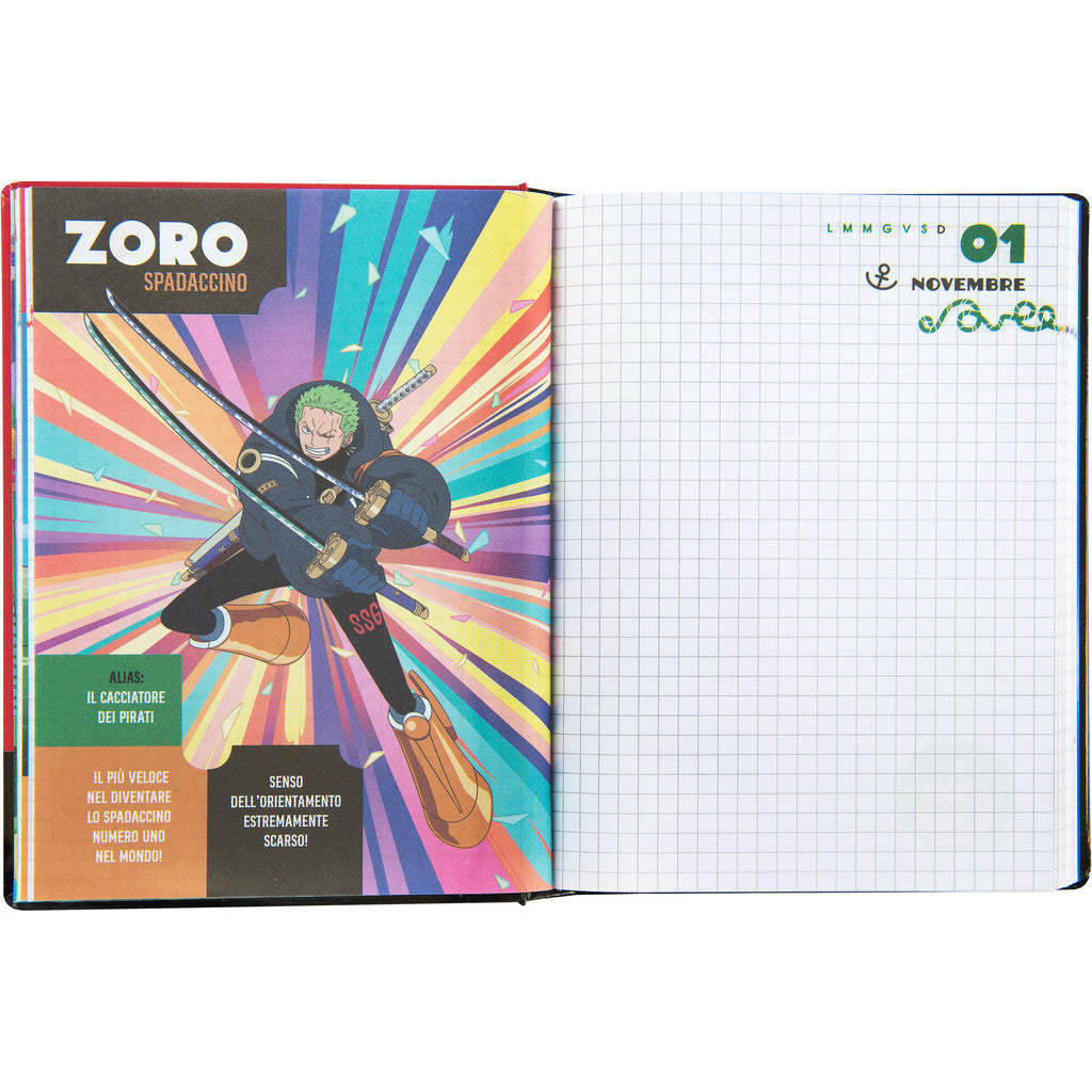 Diario 12 Mesi 2025/26 - One Piece - Giornaliero Non Datato