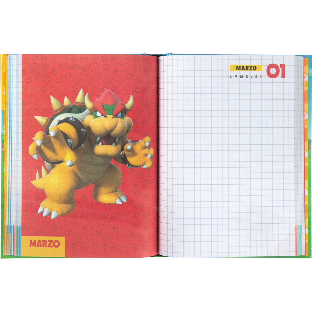 Diario 12 Mesi 2026/27 - Super Mario - Giornaliero Non Datato