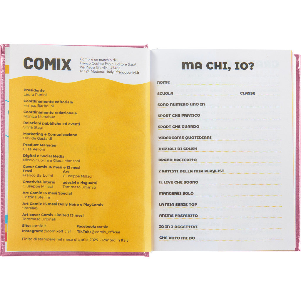 Agenda 16 Mesi Standard 2025/26 - COMIX Special - Giornaliera