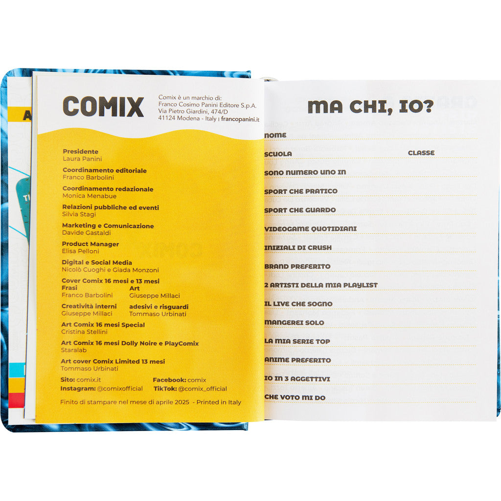 Diario 16 Mesi 2025/26 - COMIX - Giornaliero Standard