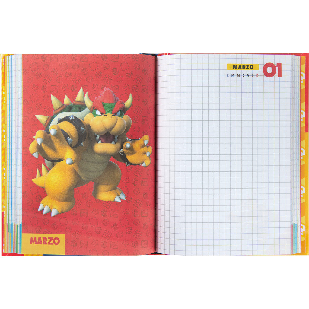 Diario 12 Mesi 2026/27 - Super Mario - Giornaliero Non Datato